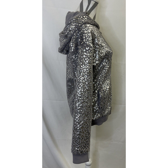 Victorias Secret PINK Limited Edition Faux Fur Foil Leopard Print Hoodie Sz Sml - Picture 4 of 11